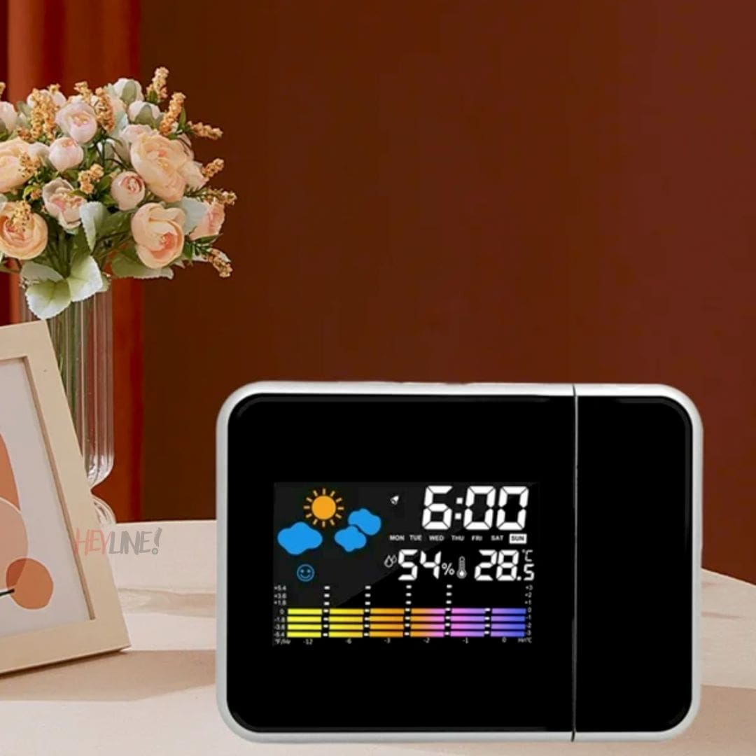 RELOJ ALARMA CON PROYECTOR DE TIEMPO ⏰📽️