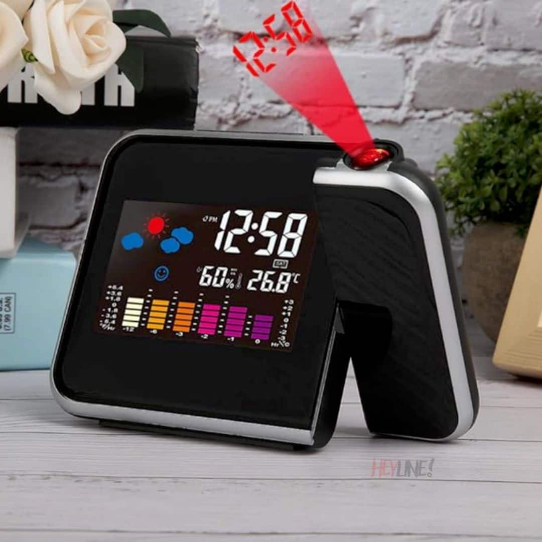 RELOJ ALARMA CON PROYECTOR DE TIEMPO ⏰📽️