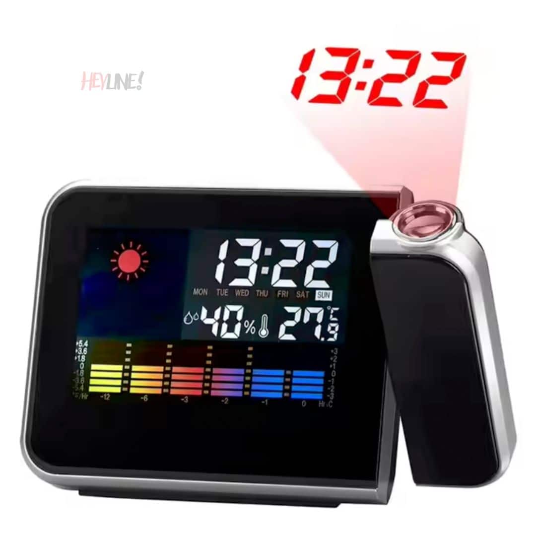 RELOJ ALARMA CON PROYECTOR DE TIEMPO ⏰📽️