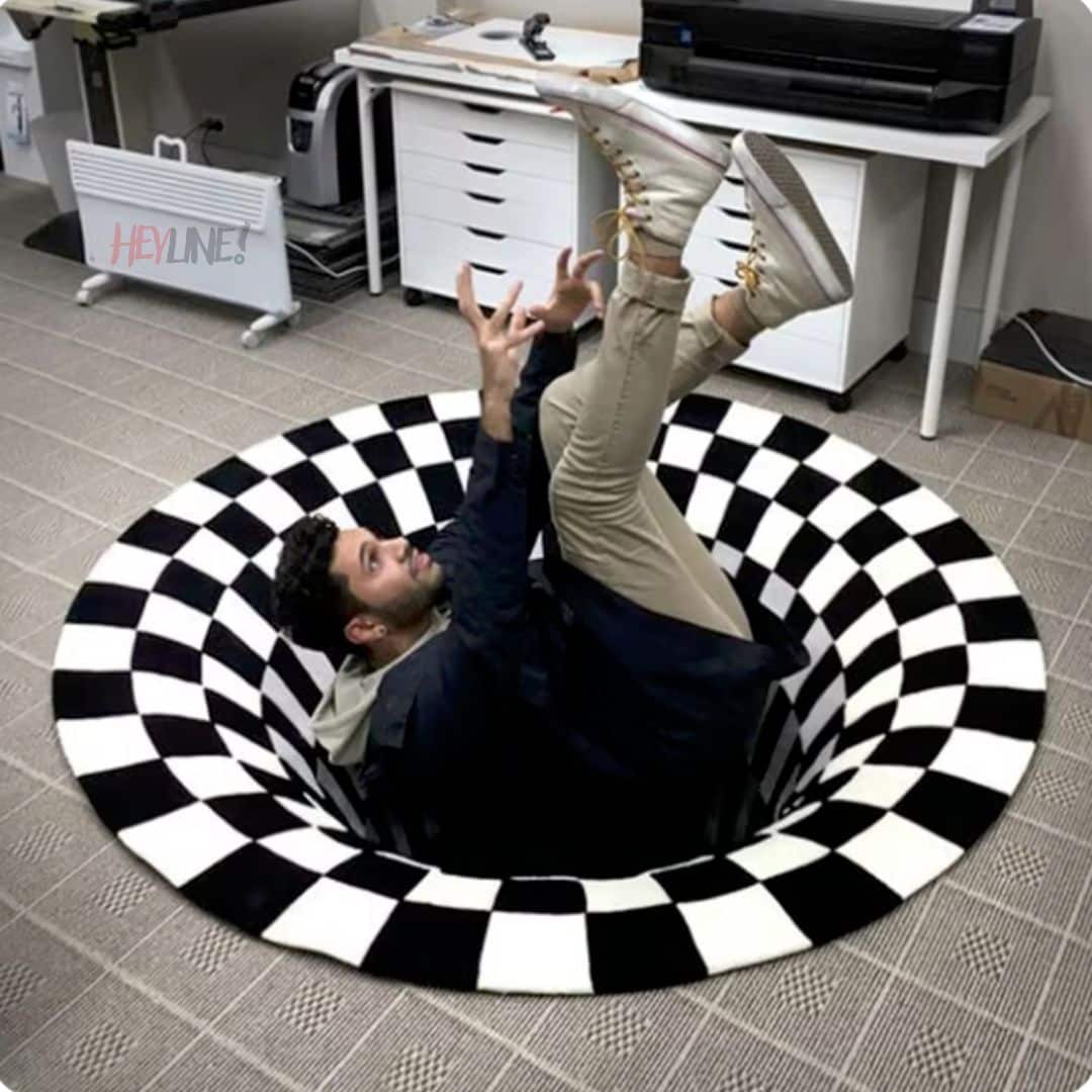 ALFOMBRA CON ILUSIÓN ÓPTICA 3D
