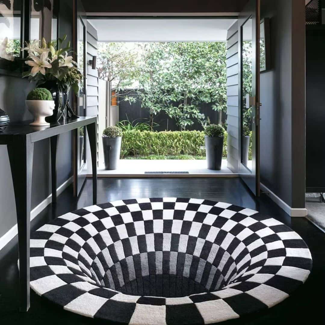 ALFOMBRA CON ILUSIÓN ÓPTICA 3D