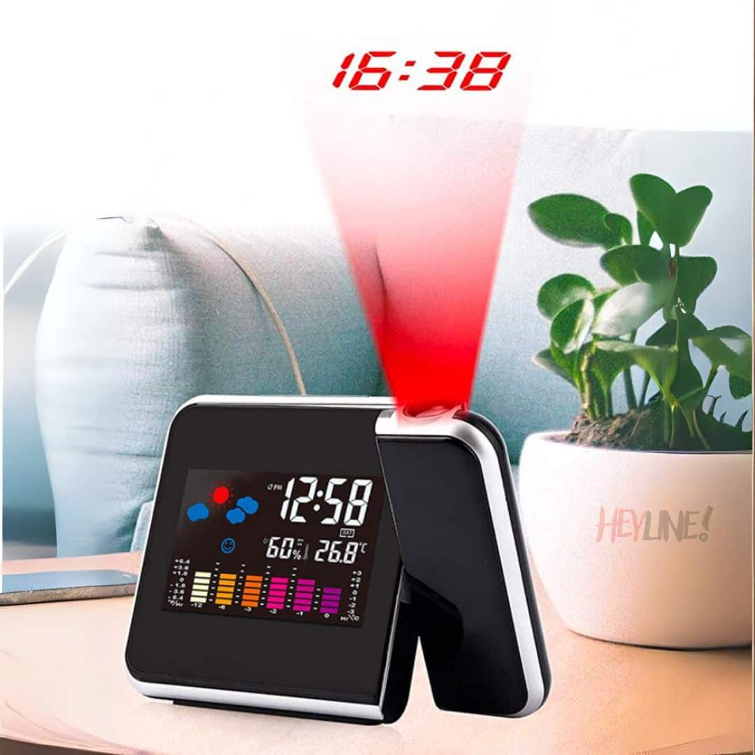 RELOJ ALARMA CON PROYECTOR DE TIEMPO ⏰📽️
