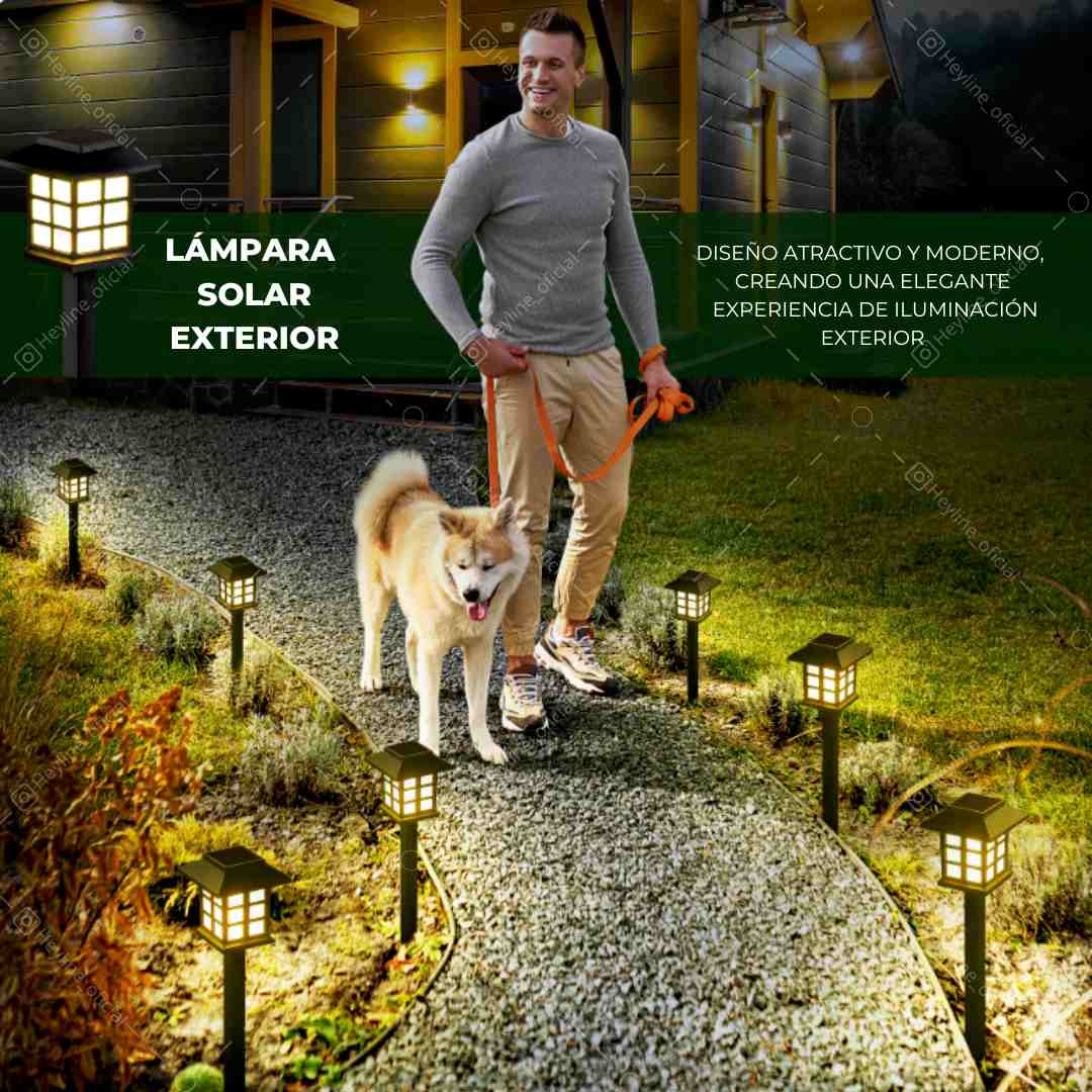 LÁMPARA SOLAR PARA EXTERIORES 🏡✨