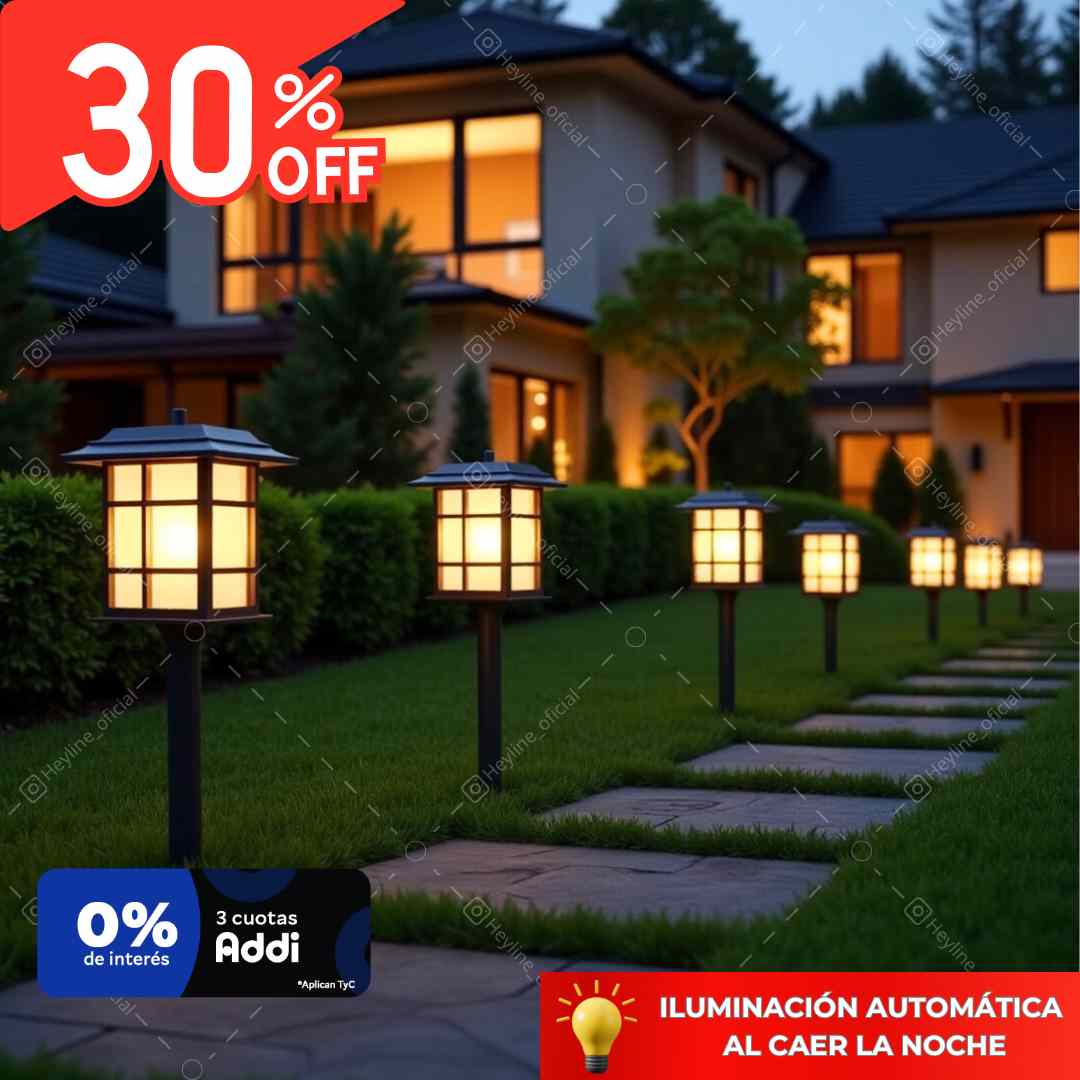 LÁMPARA SOLAR PARA EXTERIORES 🏡✨