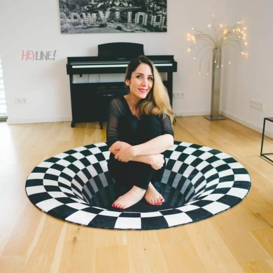 ALFOMBRA CON ILUSIÓN ÓPTICA 3D