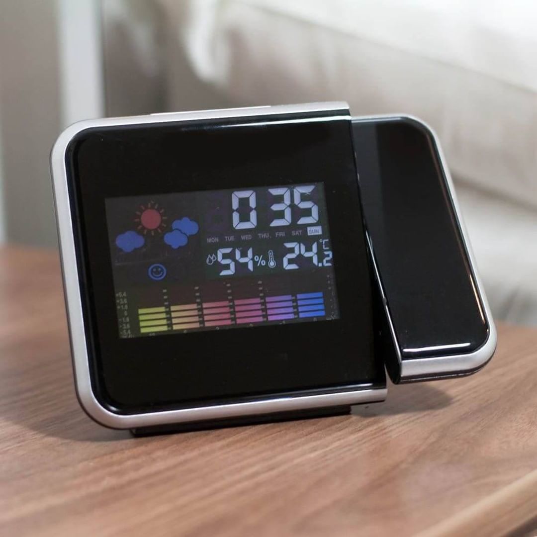 RELOJ ALARMA CON PROYECTOR DE TIEMPO ⏰📽️
