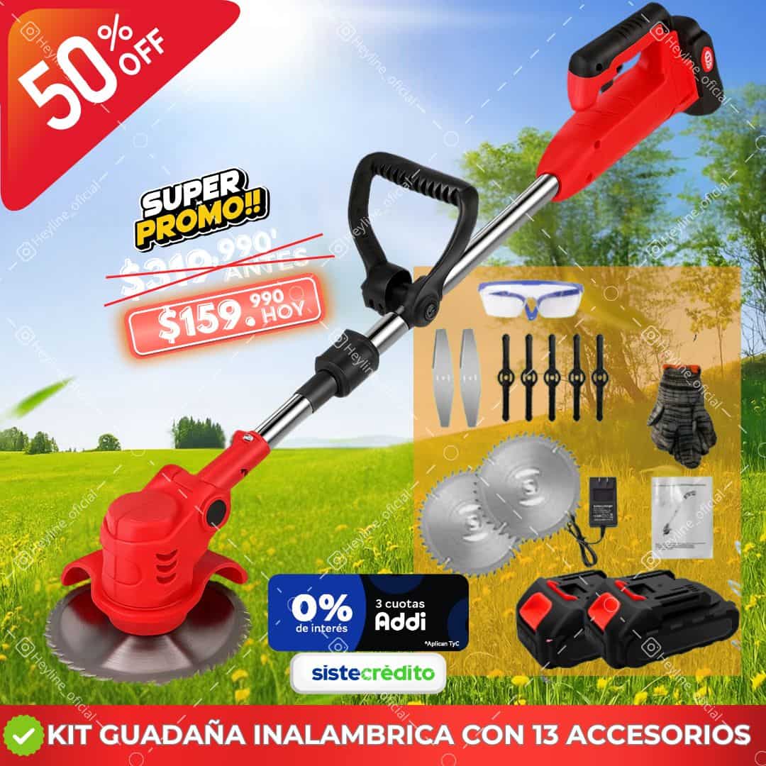 KIT GUADAÑA INALAMBRICA [2 BATERIAS] 🌿🪵  [RECIBE 2 OBSEQUIOS 🎁]