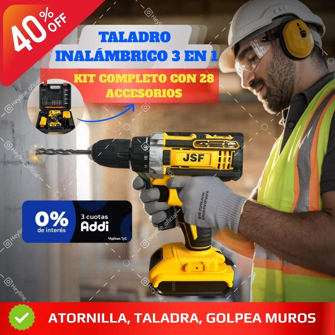 TALADRO INALÁMBRICO 3 EN 1 ⭐️🛠️  [ATORNILLA, TALADRA, GOLPEA MUROS]